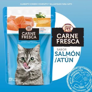 GRANDPET CARNE FRESCA POUCH SALMÓN - ATÚN 85 GR