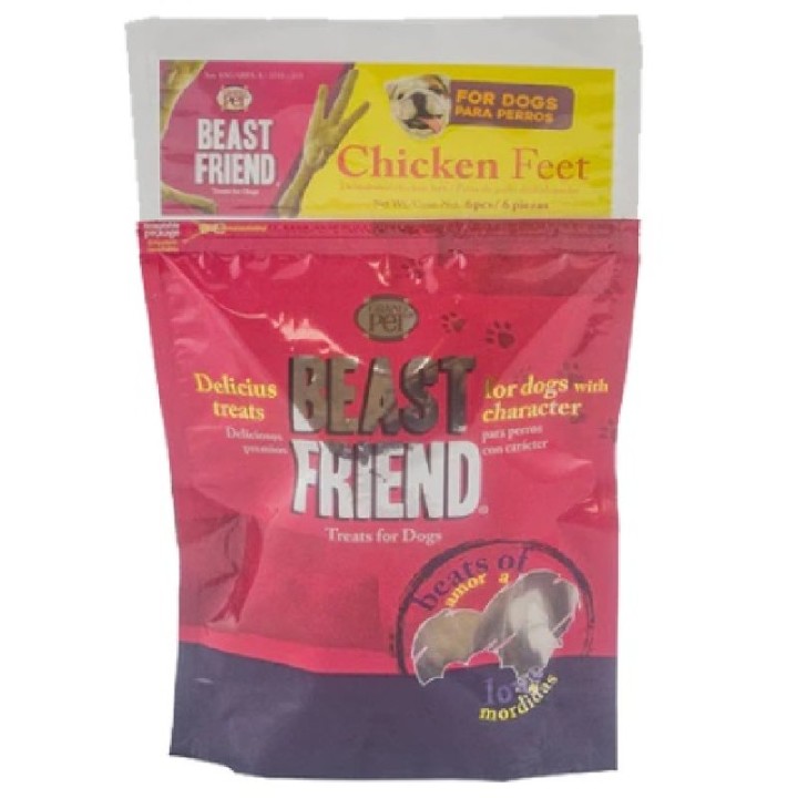 GRANDPET BEAST FRIEND DESHIDRATADOS CHICKEN FEET 6 PZS 500 GR