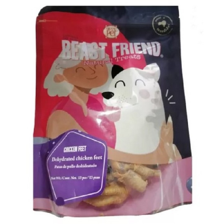 GRANDPET BEAST FRIEND DESHIDRATADOS CHICKEN FEET 13 PZS 150 GR