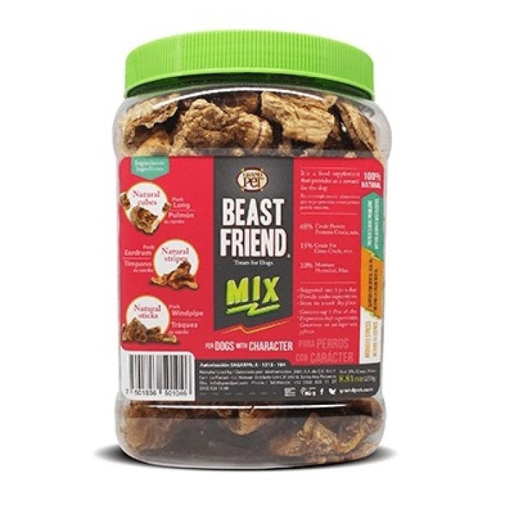 GRANDPET BEAST FRIEND DESHIDRATADOS MIX TREATS 250 GRS