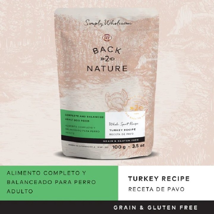 GRANDPET BACK2NATURE POUCH RECETA DE PAVO 100 GR