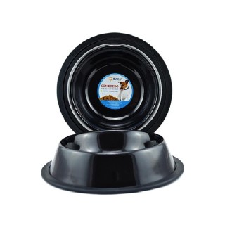 COMEDERO IMPORTADO ACERO INOX 16oz NEGRO