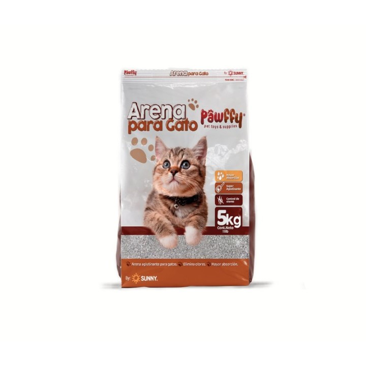 ARENA PARA GATOS PAWFFY SIN AROMA 5 KG