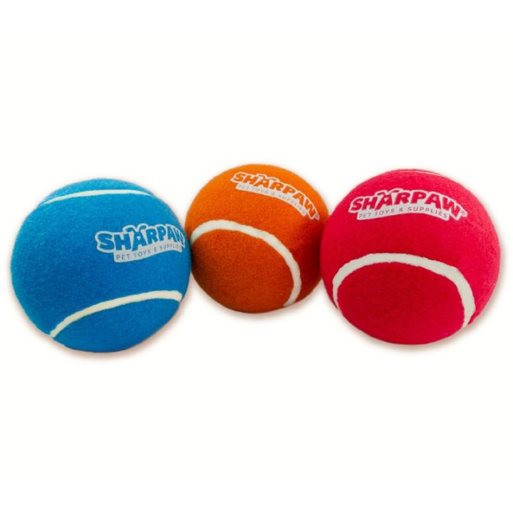 TINNY CHUMS PELOTA DE TENNIS VARIOS COLORES CON SONIDO 3 PIEZAS 2"