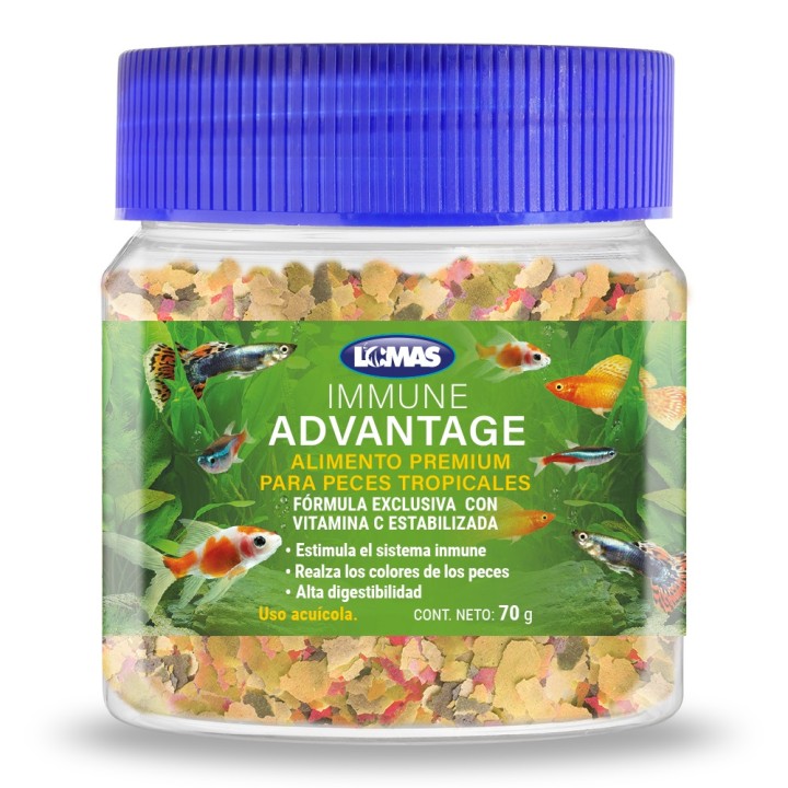 HOJUELAS IMMUNE ADVANTAGE PARA PECES TROPICALES 70 GRS