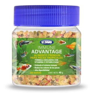 HOJUELAS IMMUNE ADVANTAGE PARA PECES TROPICALES 40 GRS