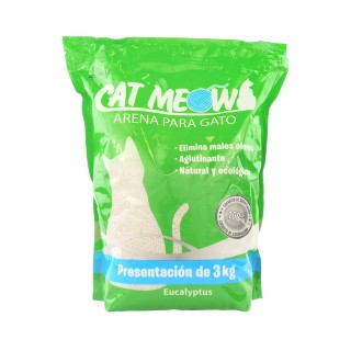 ARENA P/GATOS CAT MEOW EUCALIPTO3KG