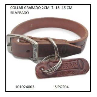 COLLAR PIEL GRABADO 2CM T18 45CM.