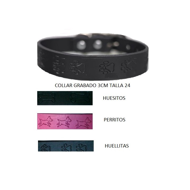 COLLAR PIEL GRABADO 3CM T24 60CM.