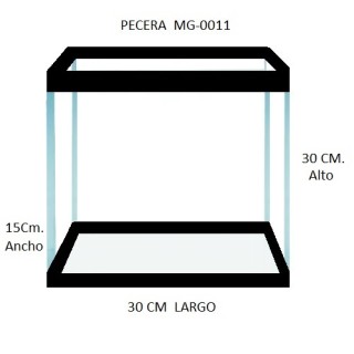 PECERA DE CINTA ALTA 30X15X30CMS