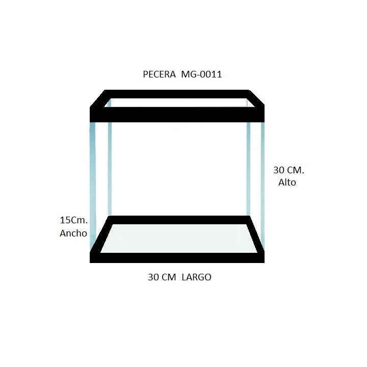 PECERA DE CINTA ALTA 30X15X30CMS