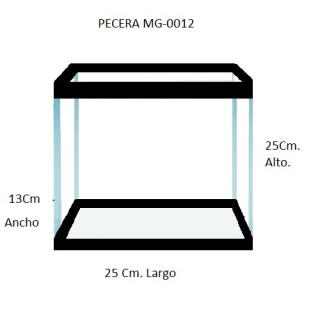 PECERA DE CINTA ALTA 25X13X25CMS
