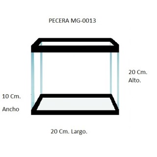 PECERA DE CINTA ALTA 20X10X20CMS