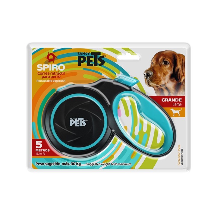 CORREA RETRACTIL SPIRO GDE NEGRA