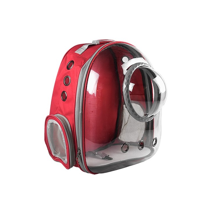 MOCHILA BURBUJA P/MASCOTAS ROJA