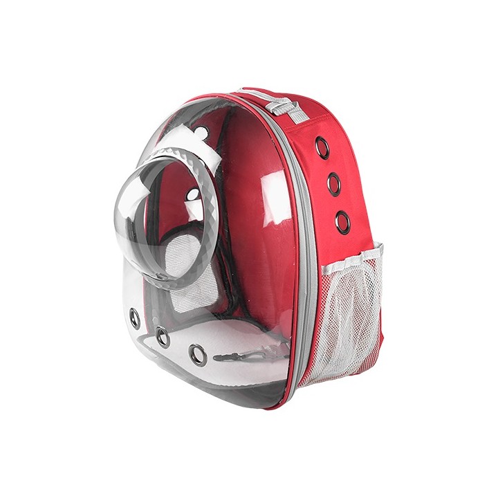 MOCHILA BURBUJA P/MASCOTAS ROJA