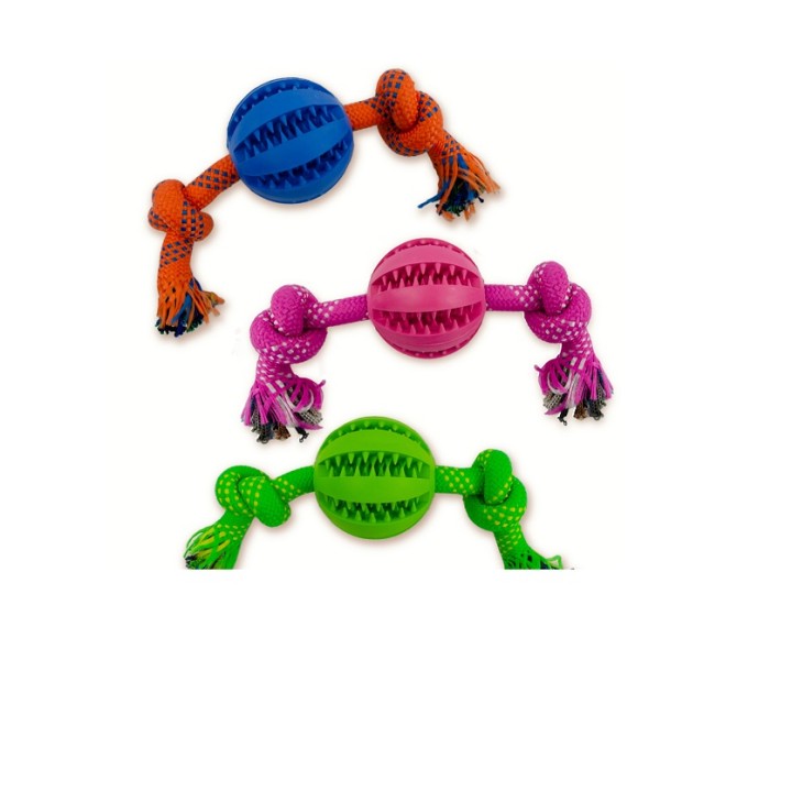 ROCKY CHUMS PELOTA MASAJE C/CUERDA CAUCHO