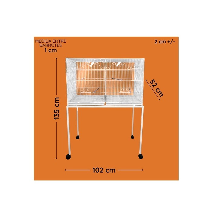JAULA P/AVE VOLADORA DOBLE(100X62X52CM)