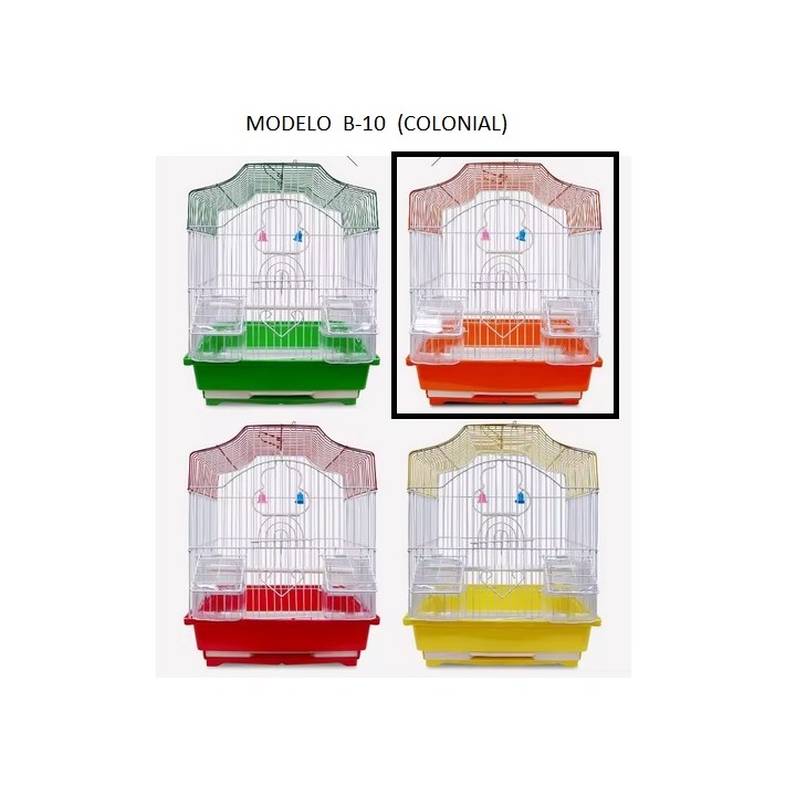 JAULA AVES COLONIAL 30X23X39CMS NARANJA