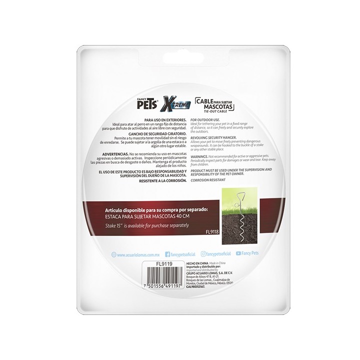CABLE P/SUJETAR MASCOTAS 5 M