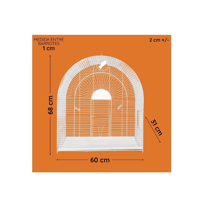 JAULA P/ AVE ABANICO (60X68X31CM)
