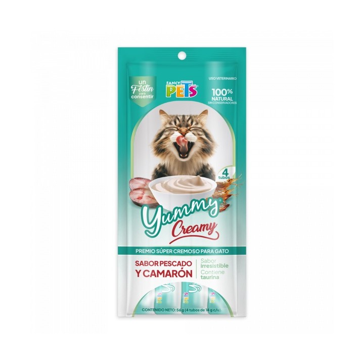 BOLSA YUMMY CREAMY P/GATO PEZ/CAMARON C/4 PZS. 14GRS
