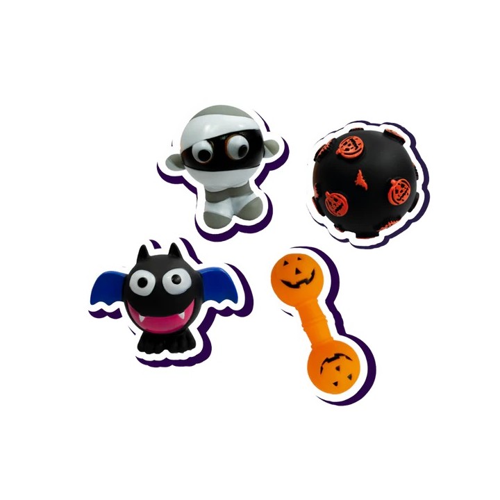 TINNY CHUMS SET 4PZ. VINIL C/SONIDO HALLOWEEN 1