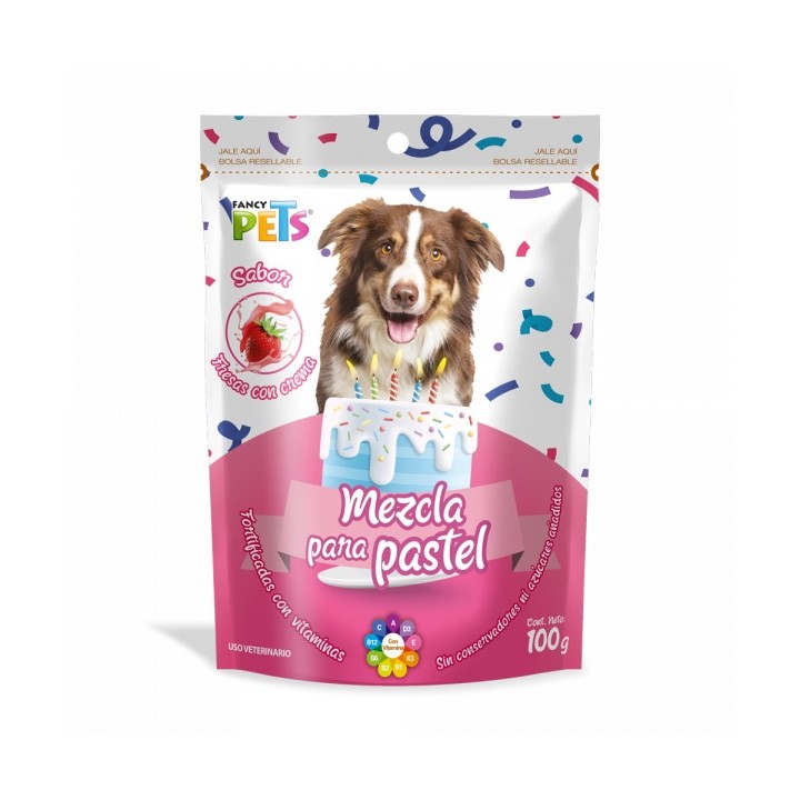 MEZCLA P/PASTEL SABOR FRESAS CON CREMA 100GRS