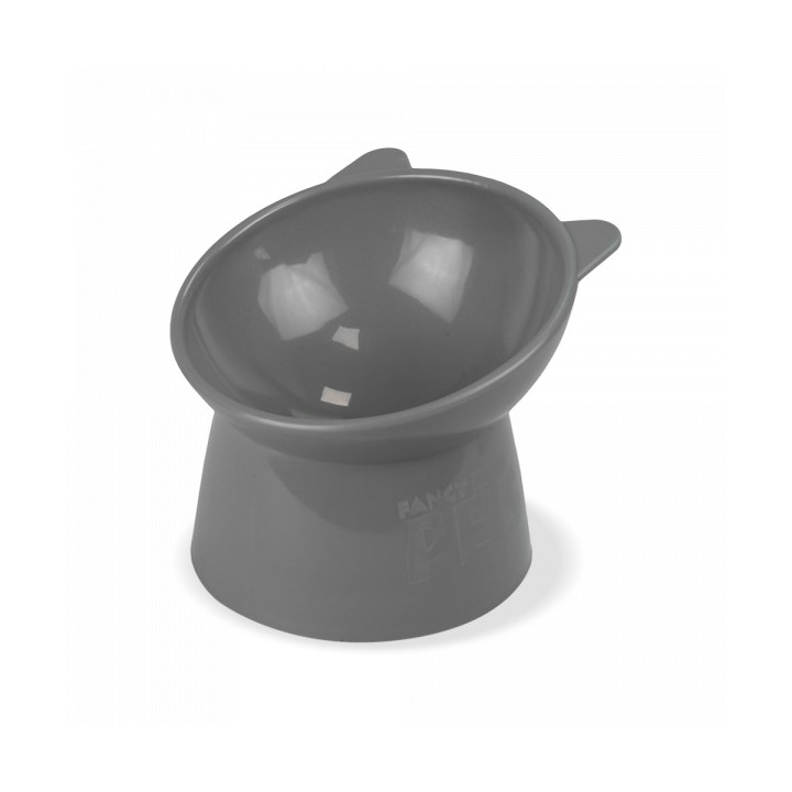 PLATO ELEVADO DE PLASTICO P/GATO GRIS