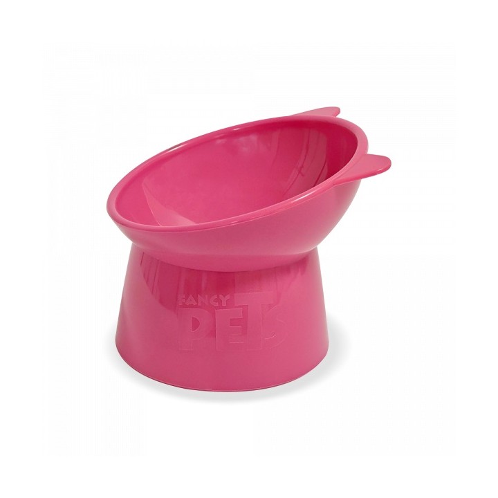 PLATO ELEVADO DE PLASTICO P/GATO ROSA