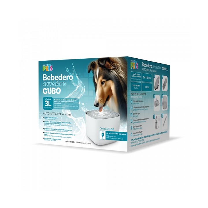 BEBEDERO FUENTE DE AGUA BLANCO 3L