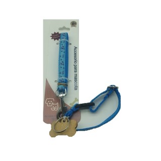 JUEGO CORREA Y COLLAR MINI DECORADO CON PLAQUITA