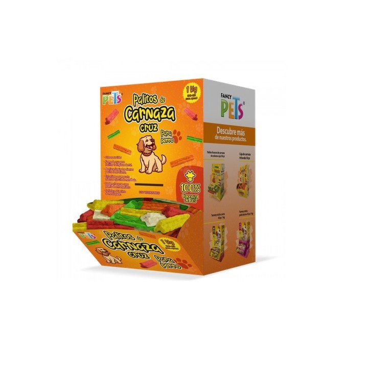CAJA DE PALITOS DE CARNAZA CRUZ 1KG