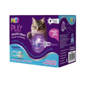 PELOTA CRAZY P/GATO C/LUZ Y MOVIMIENTO